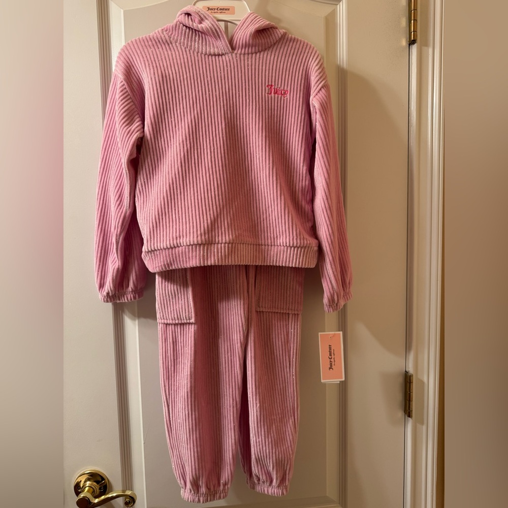 NWT Juicy Couture Pink And Silver Embroidered Corduroy - Picture 2 of 11